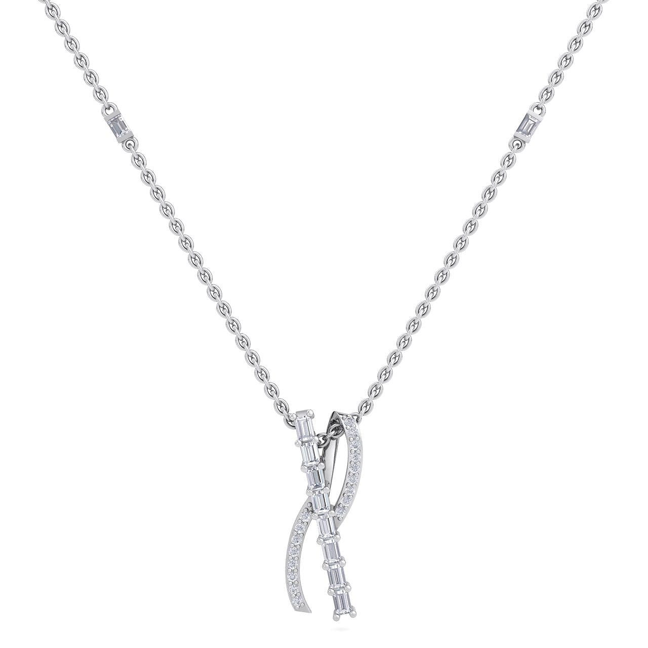 Necklace in rose gold with white diamonds of 0.32 ct in weight - HER DIAMONDS®
