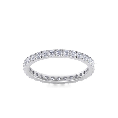 Pavé eternity band in white gold with white diamonds of 1.05 ct in weight