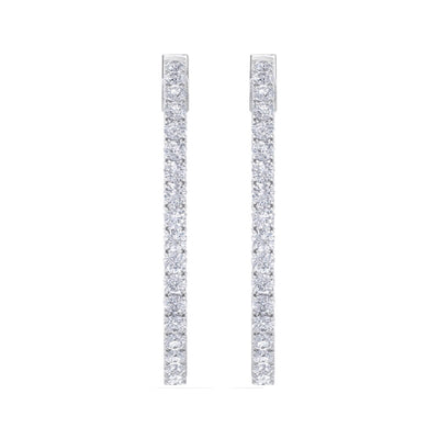 Hoop earrings in white gold with white diamonds of 3.30 ct in weight