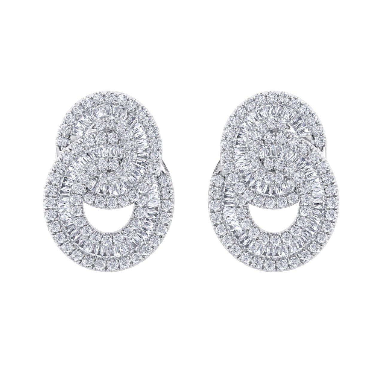 Glam earrings in yellow gold with white diamonds of 3.24 ct in weight - HER DIAMONDS®