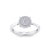 Halo engagement ring in white gold with white diamonds of 0.27 ct in weight