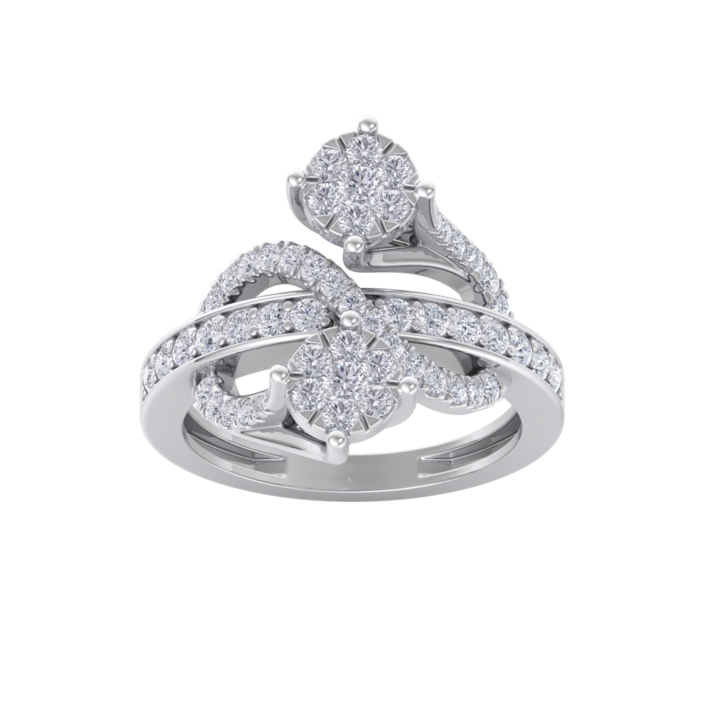 Ring in white gold with white diamonds of 0.87 ct in weight