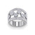 Double pave diamond ring in white gold with white diamonds of 1.07 ct in weight