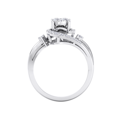 Engagement ring in white gold with white diamonds of 0.26 ct in weight
