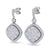 Square drop earrings in yellow gold with white diamonds of 1.39 ct in weight - HER DIAMONDS®