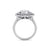 Oval flower shape ring in white gold with white diamonds of 1.43 ct in weight