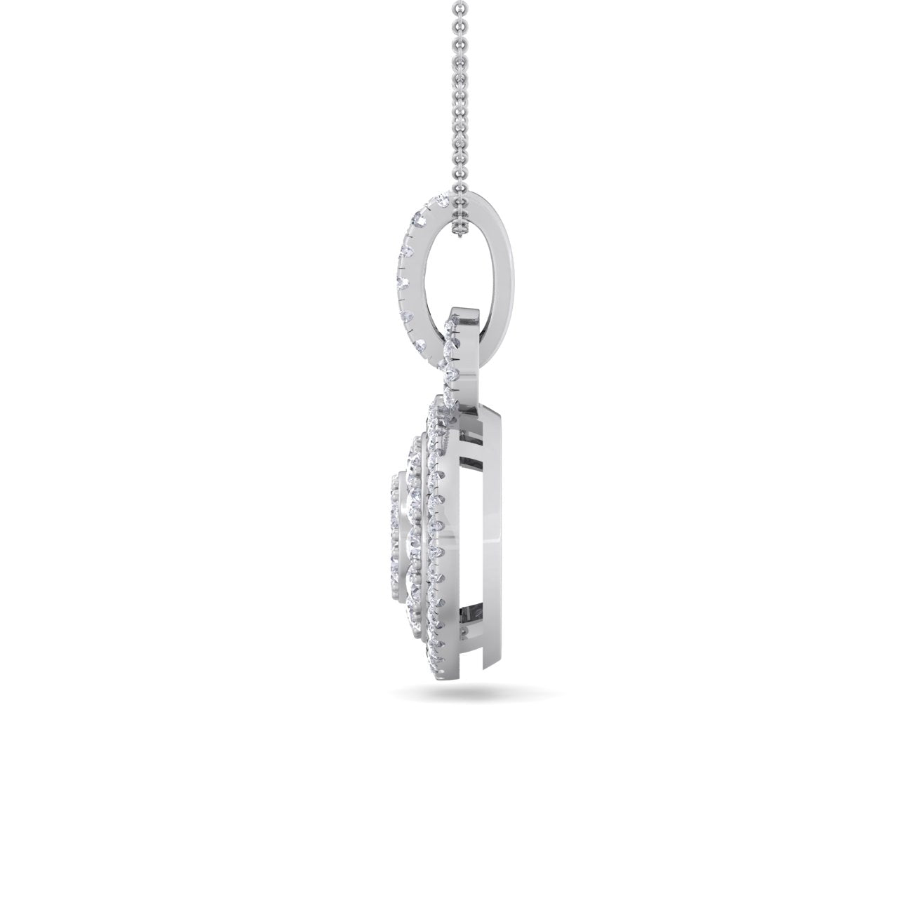 Diamond pendant in rose gold with white diamonds of 0.48 ct in weight - HER DIAMONDS®