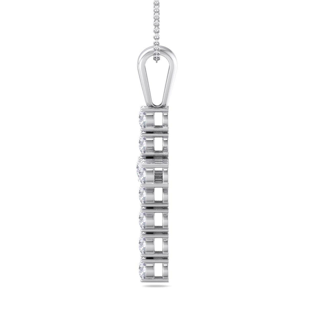 Diamond cross pendant in white gold with white diamonds of 1.00 ct in weight