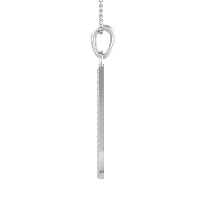 Tear drop pendant in white gold with white diamonds of 0.22 ct in weight