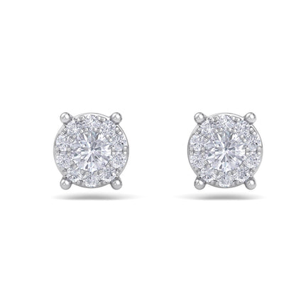 Solitaire stud earrings in yellow gold with white diamonds of 0.23 ct in weight - HER DIAMONDS®