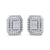 Square stud earrings in yellow gold with white diamonds of 1.12 ct in weight