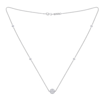 Circle necklace in rose gold with white diamonds of 0.33 ct in weight - HER DIAMONDS®