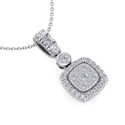 Square pendant in white gold with white diamonds of 0.45 ct in weight - HER DIAMONDS®
