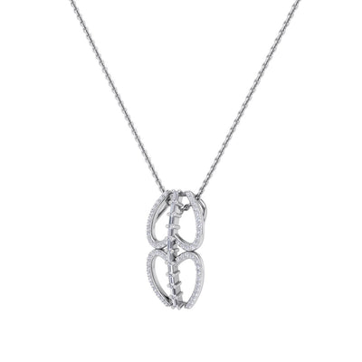 Double heart necklace in rose gold with white diamonds of 0.53 ct in weight - HER DIAMONDS®