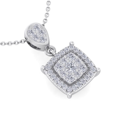 Classic square pendant in rose gold with white diamonds of 0.27 ct in weight - HER DIAMONDS®