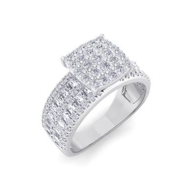 Ring in white gold with white diamonds of 1.15 ct in weight