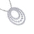 Oval pendant in white gold with white diamonds of 2.63 ct in weight