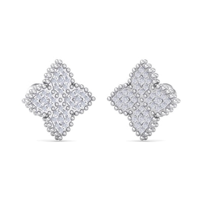 Stud earrings in rose gold with white diamonds of 0.38 ct in weight