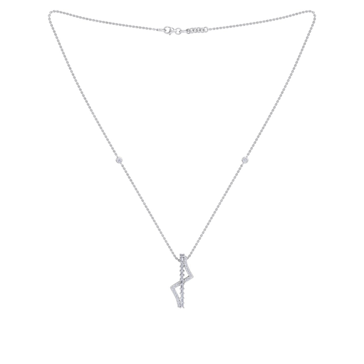 Lightning necklace in yellow gold with white diamonds of 0.60 ct in weight - HER DIAMONDS®