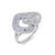 Statement ring in white gold with white diamonds of 2.07 ct in weight