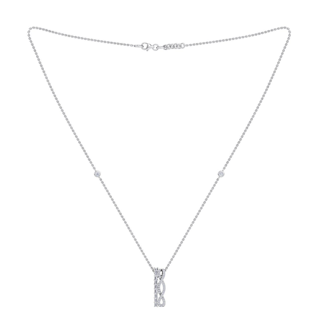 Necklace in rose gold with white diamonds of 0.47 ct in weight - HER DIAMONDS®