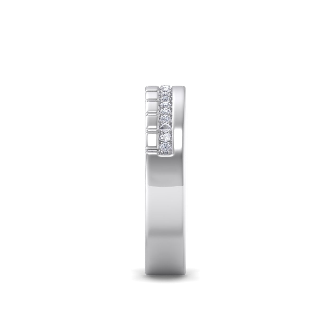 Wedding band in white gold with white diamonds of 0.10 ct in weight