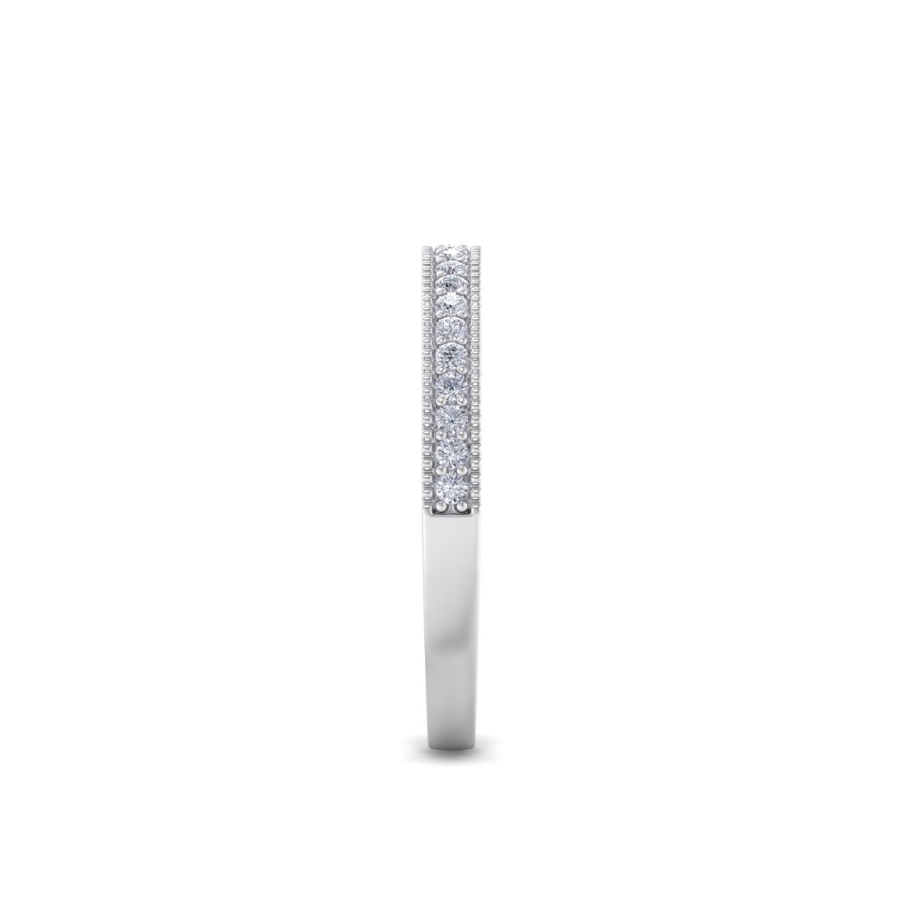 Pavé half eternity band in white gold with white diamonds of 0.16 ct in weight