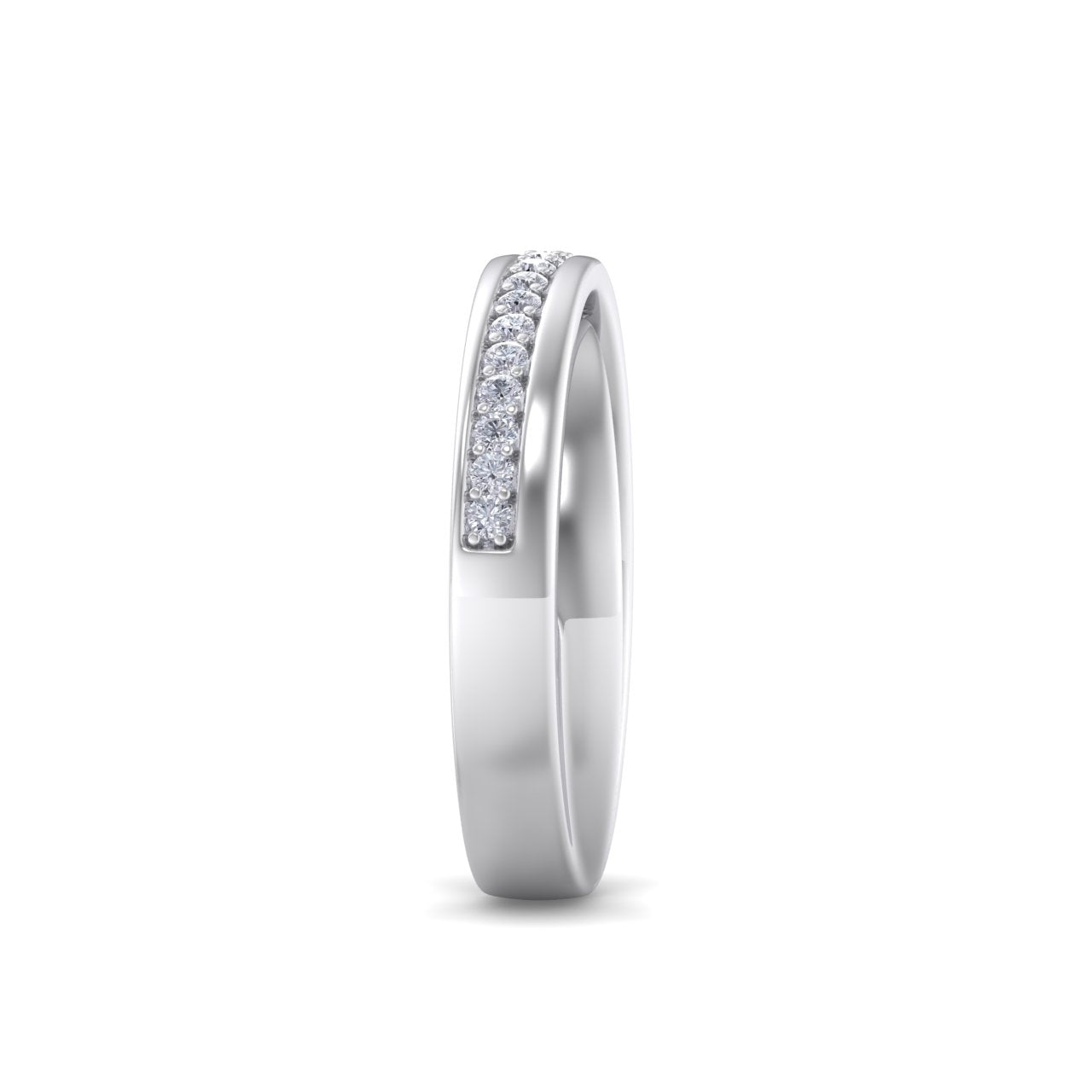 Pavé diamond ring in white gold with white diamonds of 0.18 ct in weight