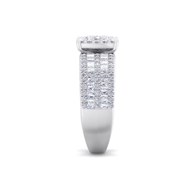 Ring in white gold with white diamonds of 1.15 ct in weight