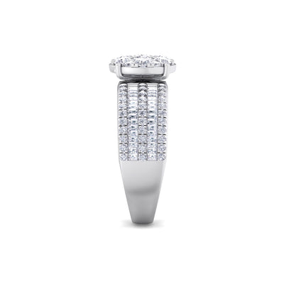 Ring in white gold with white diamonds of 1.11 ct in weight