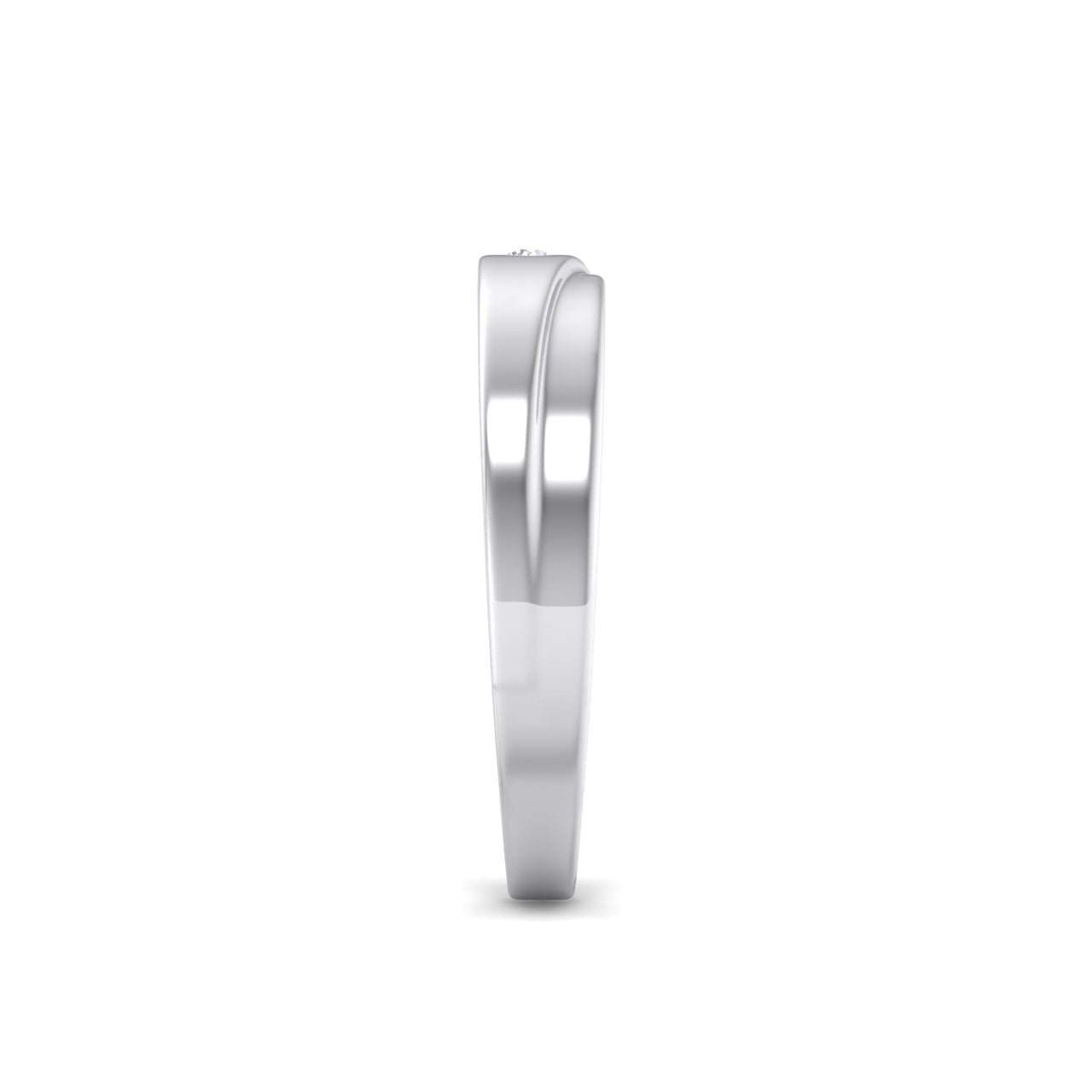 Wedding band in white gold with white diamonds of 0.06 ct in weight