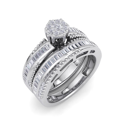 Bridal ring set in white gold with white diamonds of 0.58 ct in weight - HER DIAMONDS®