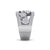 Double pave diamond ring in white gold with white diamonds of 1.07 ct in weight
