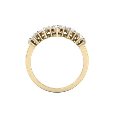 Beautiful ring in yellow gold with white diamonds of 1.16 ct in weight