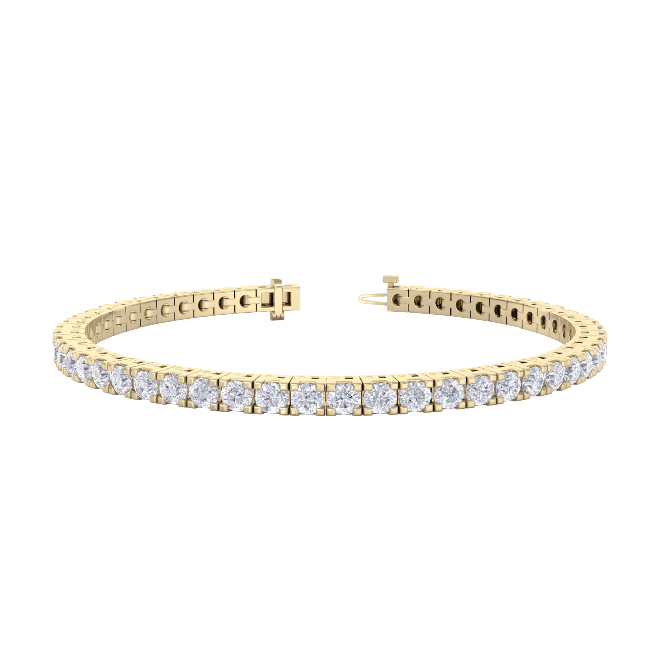 Bracelet in yellow gold with white diamonds of 5.72 ct in weight