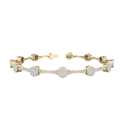 Bracelet in yellow gold with white diamonds of 2.31 ct in weight