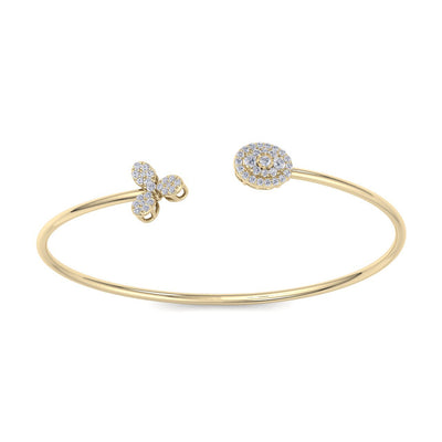 Bracelet in yellow gold with white diamonds of 0.48 ct in weight