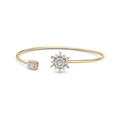 Bracelet in yellow gold with white diamonds of 0.62 ct in weight