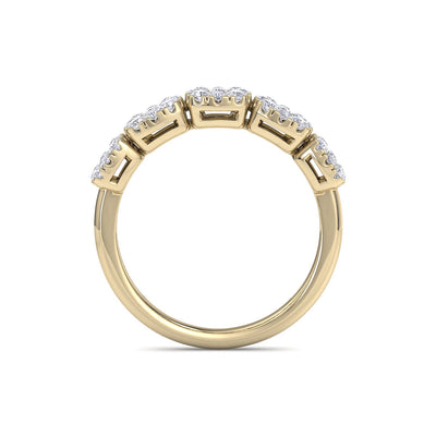 Ring with miracle plate setting in white gold with white diamonds of 0.51 ct in weight