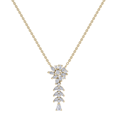 Flower necklace in white gold with white diamonds of 0.80 ct in weight
