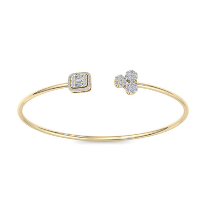 Bracelet in yellow gold with white diamonds of 0.58 ct in weight