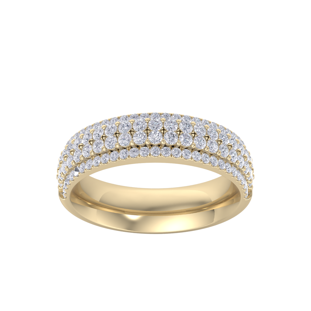Diamond ring in yellow gold with white diamonds of 0.85 ct in weight