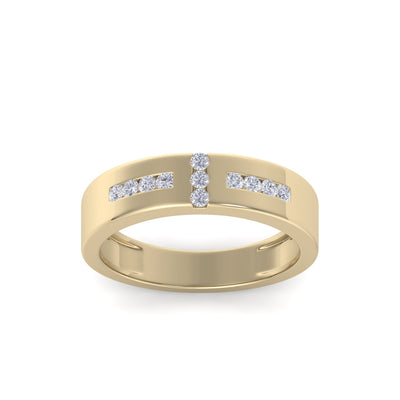 Beautiful Ring in yellow gold with white diamonds of 0.17 ct in weight