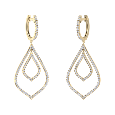 Chandelier earrings in rose gold with white diamonds of 1.79 ct in weight