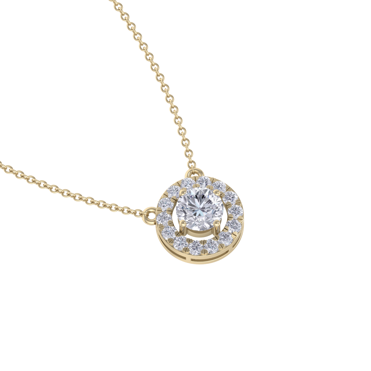 Classic Pendant in rose gold with white diamonds of 1.42 ct in weight