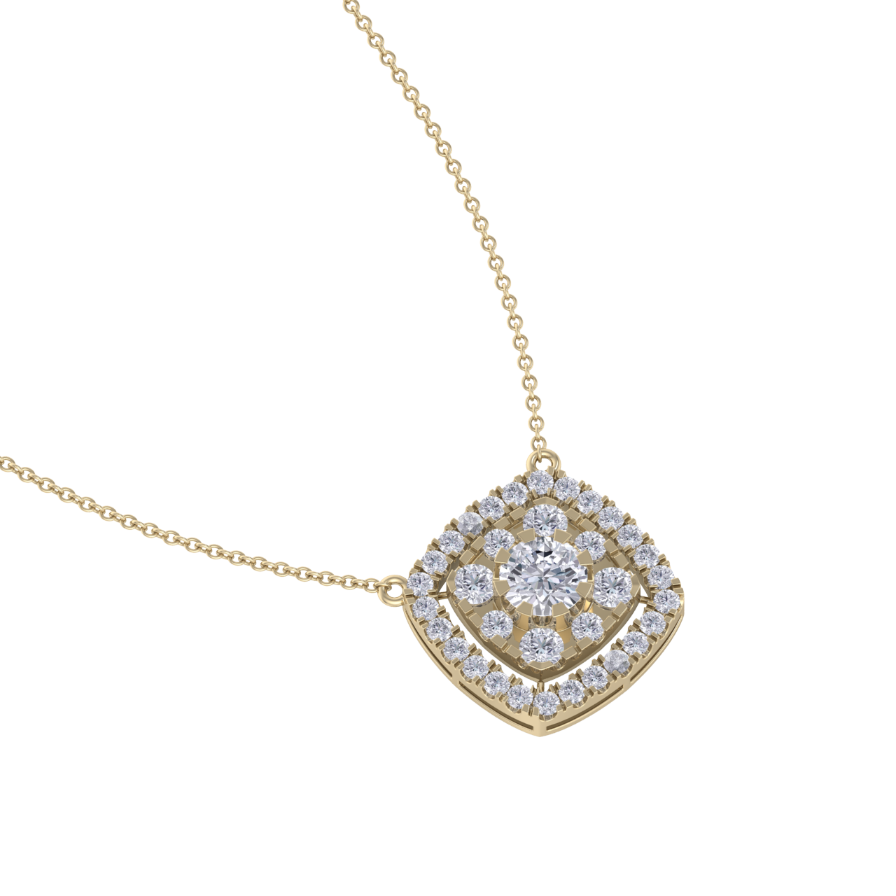 Classic Pendant in white gold with white diamonds of 2.78 ct in weight