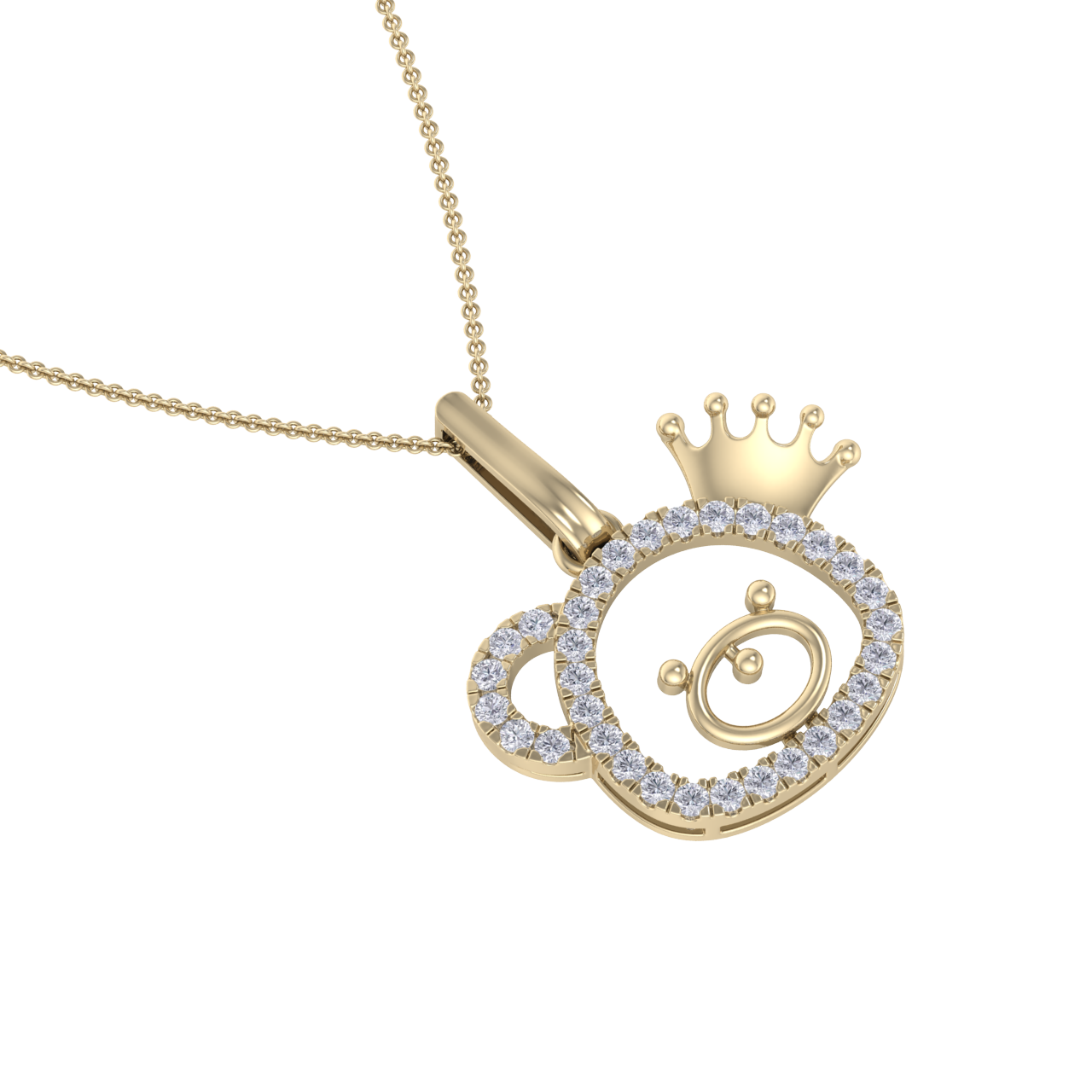 Cute Pendant in white gold with white diamonds of 0.58 ct in weight