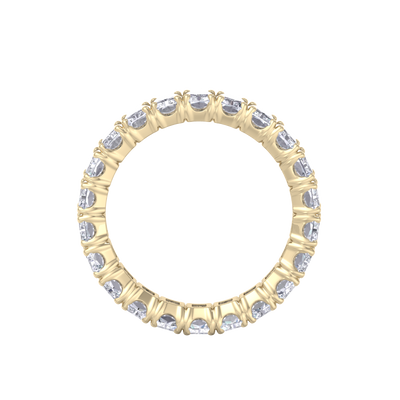 Eternity ring in rose gold with emeralds white diamonds of 4.18 ct in weight 