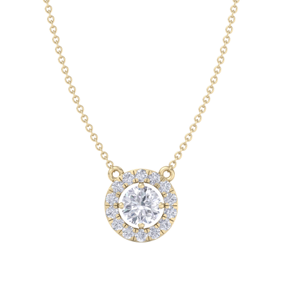 Classic Pendant in yellow gold with white diamonds of 1.42 ct in weight