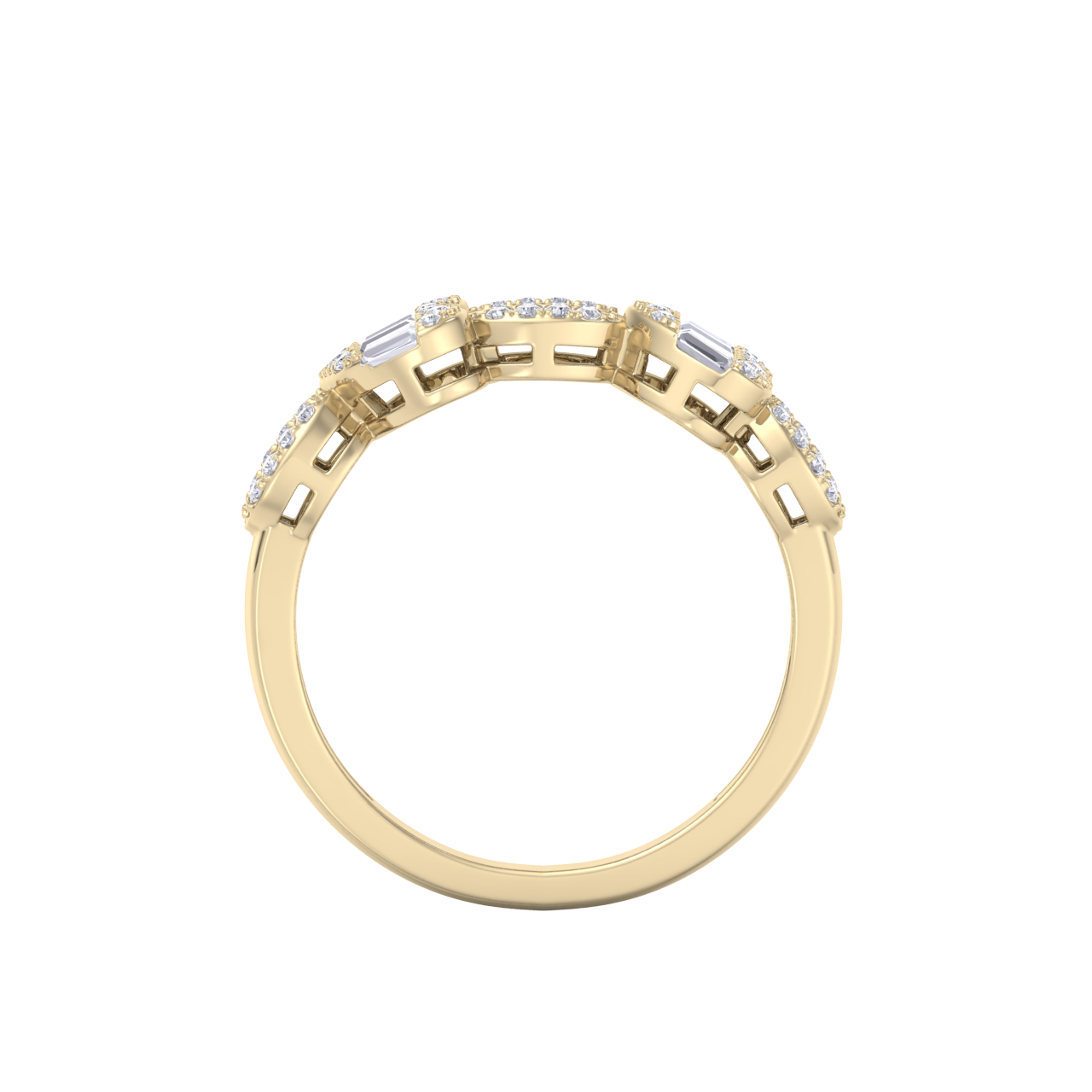 Beautiful Ring in yellow gold with white diamonds of 0.49 ct in weight